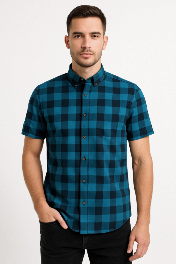 Almine half sleeve checked shirt for men
