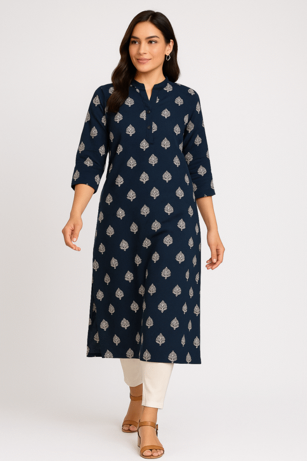 Lizza printed blue kurti