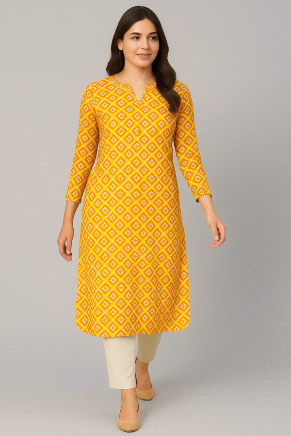 kz yellow kurti for women
