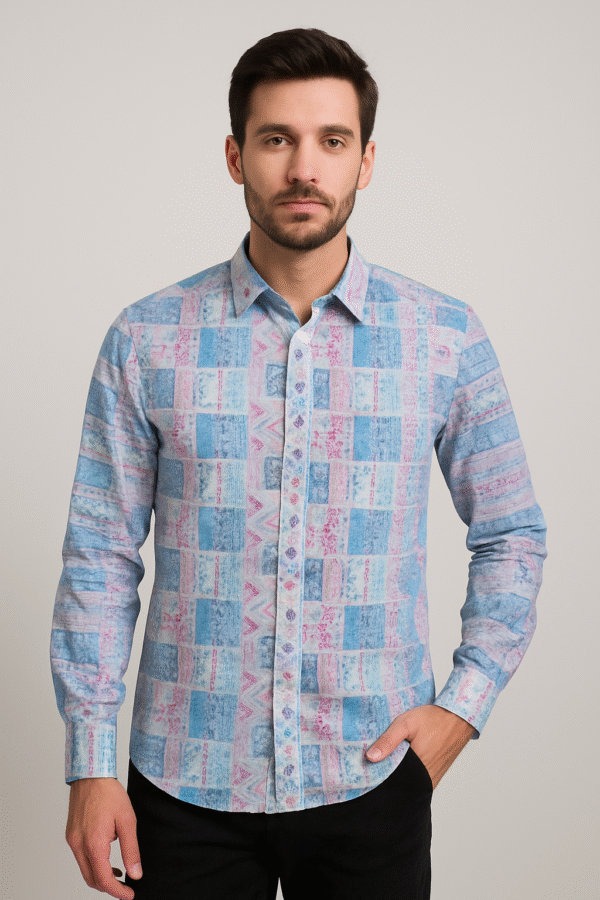 MD trendy cotton printed shirt for men