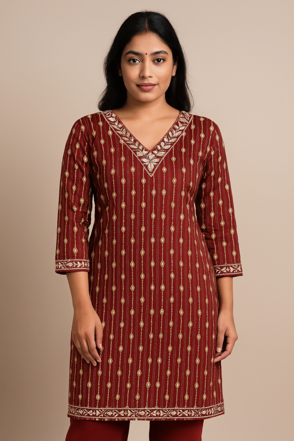 Mayuri V neck kurti for women