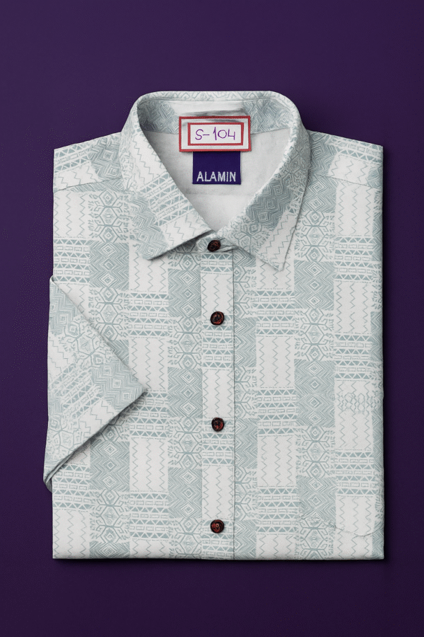 Blue printed full shirt for men