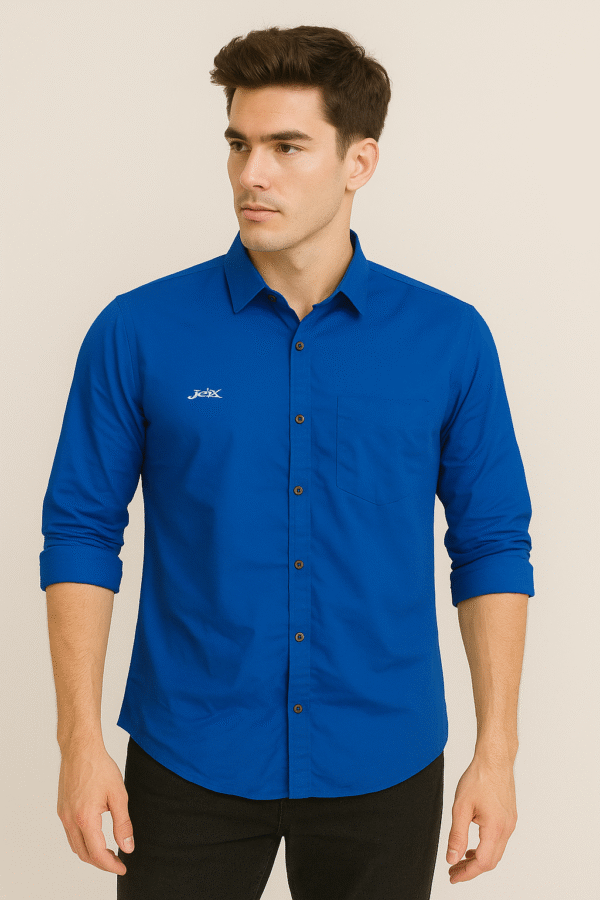 ALAMINE solid blue shirt for men