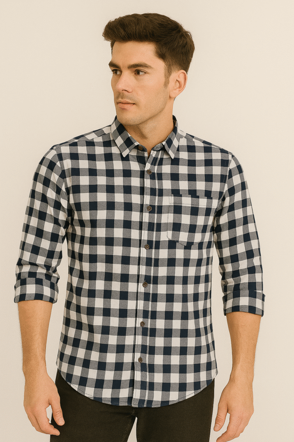 ALMINE trendy checked shirt for men
