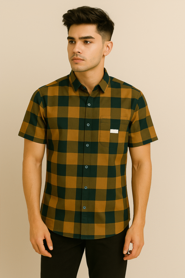 N INDIA trendy checked half shirt