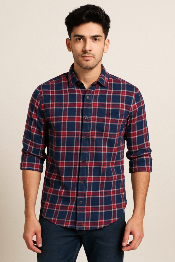 ALMINE trendy checked shirt for men