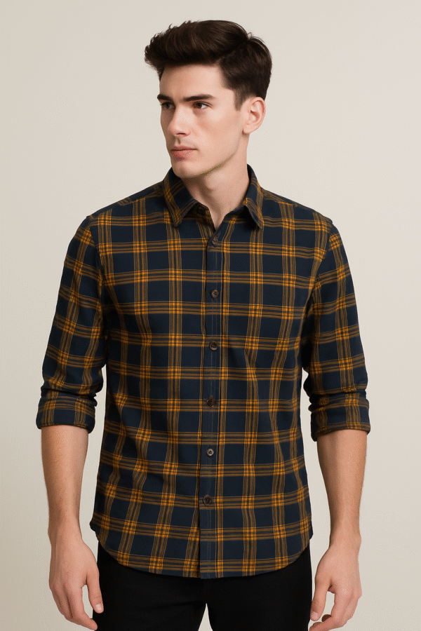 ALMINE mens trendy checked shirt