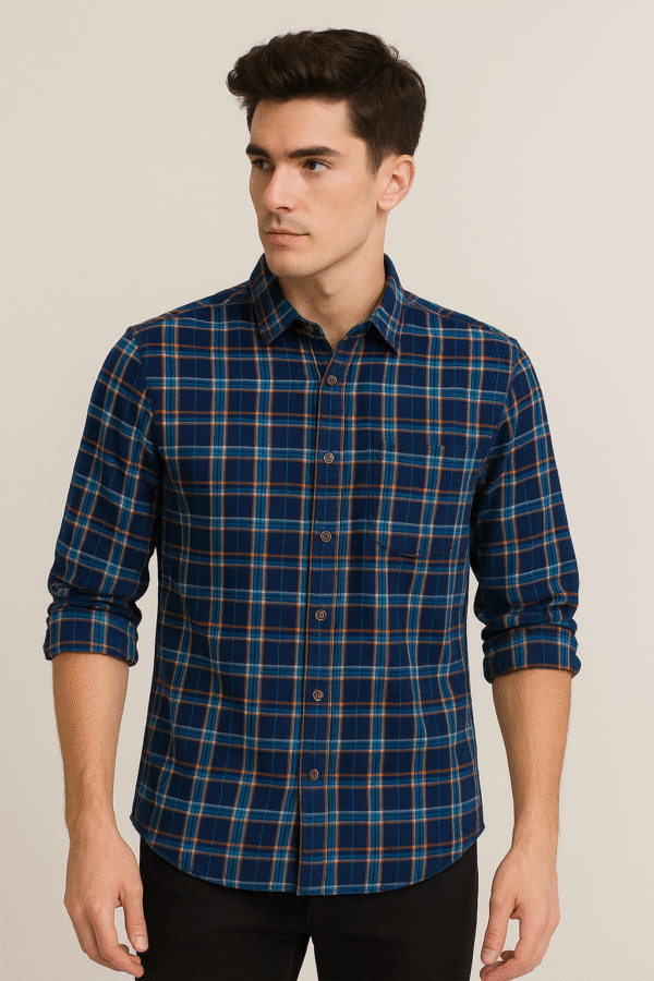 ALMINE mens trendy checked shirt