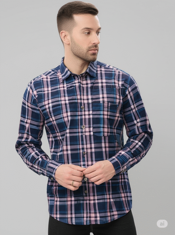 ALMINE Trendy checked shirt for men