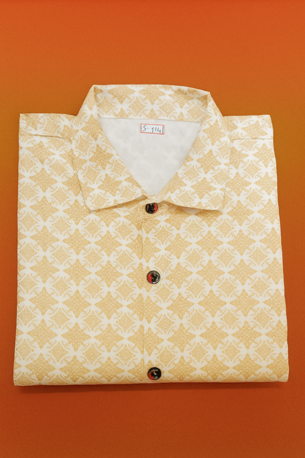 Golden print cotton blend shirts