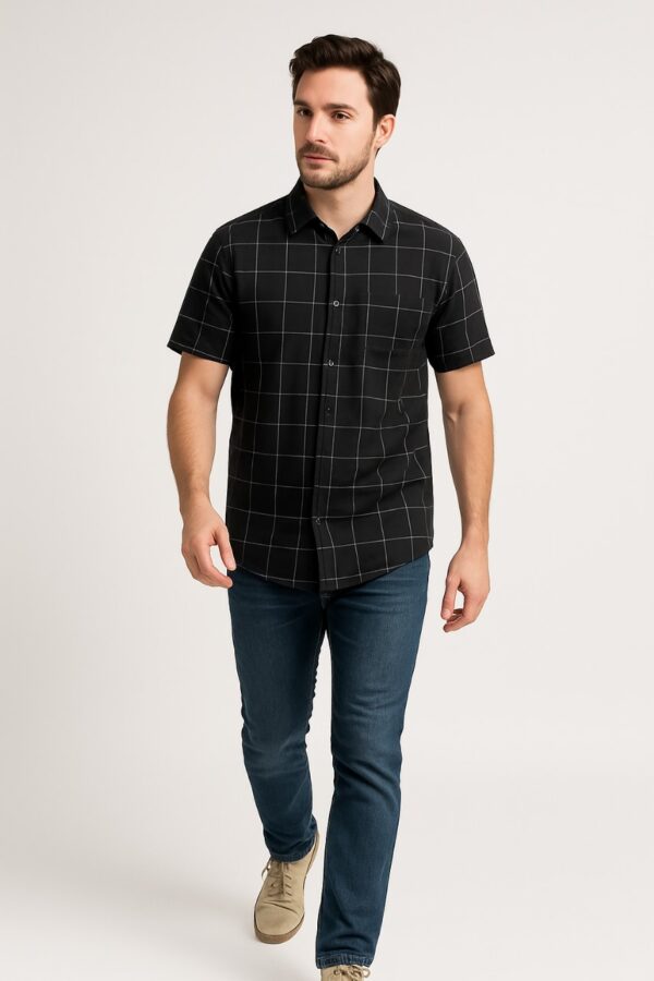 N INDIA  trendy black half sleeve shirt