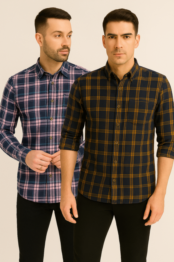 Cotton blend mens combo shirt