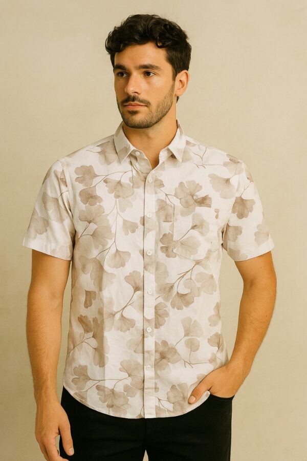 zara copy cotton blend half shirt