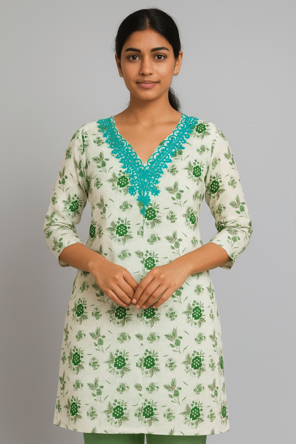 Flower print kurti for women