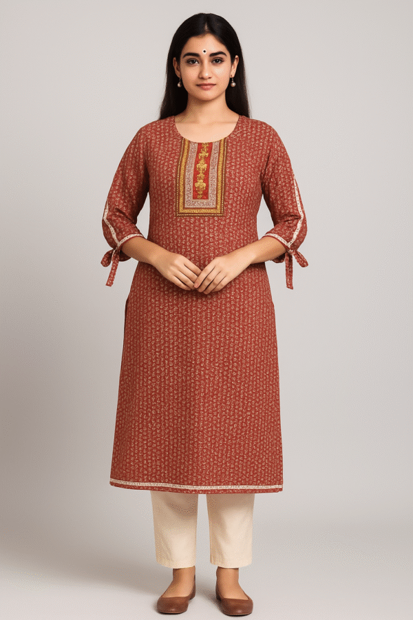 cotton blend printed kurti for women