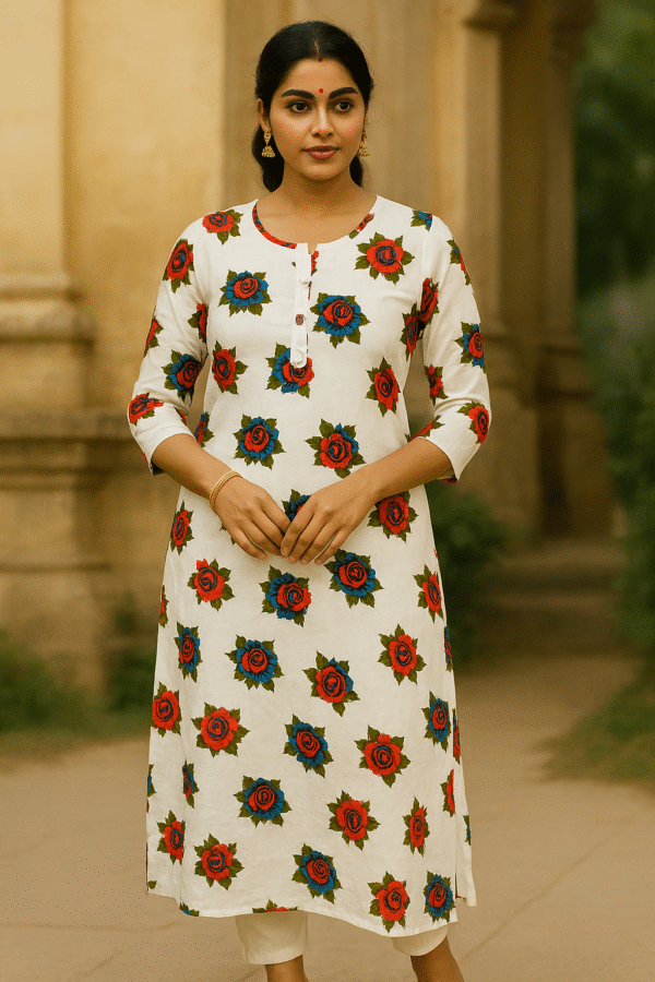 flower printed kurti for women