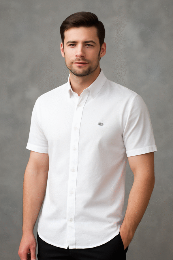 Popcon white half shirt for men