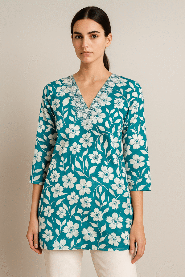 cotton blend short kurti for women