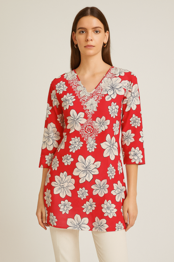 Cotton blend short kurti for women