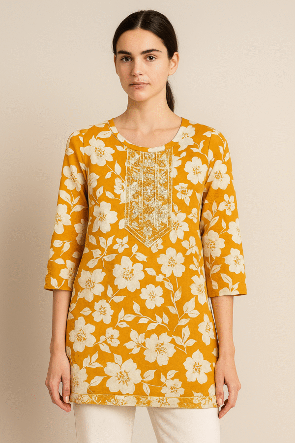 women short kurti round neck