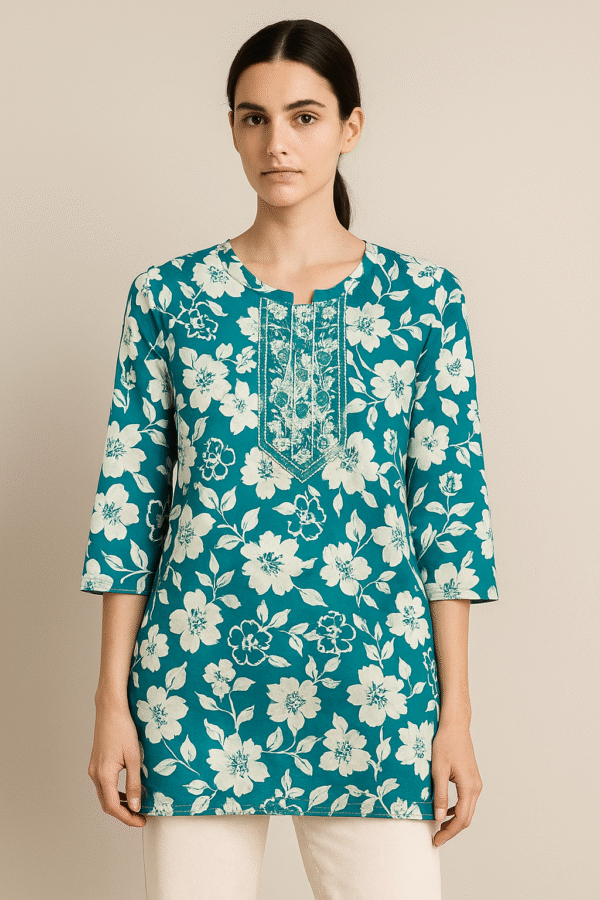 printed short kurti for women