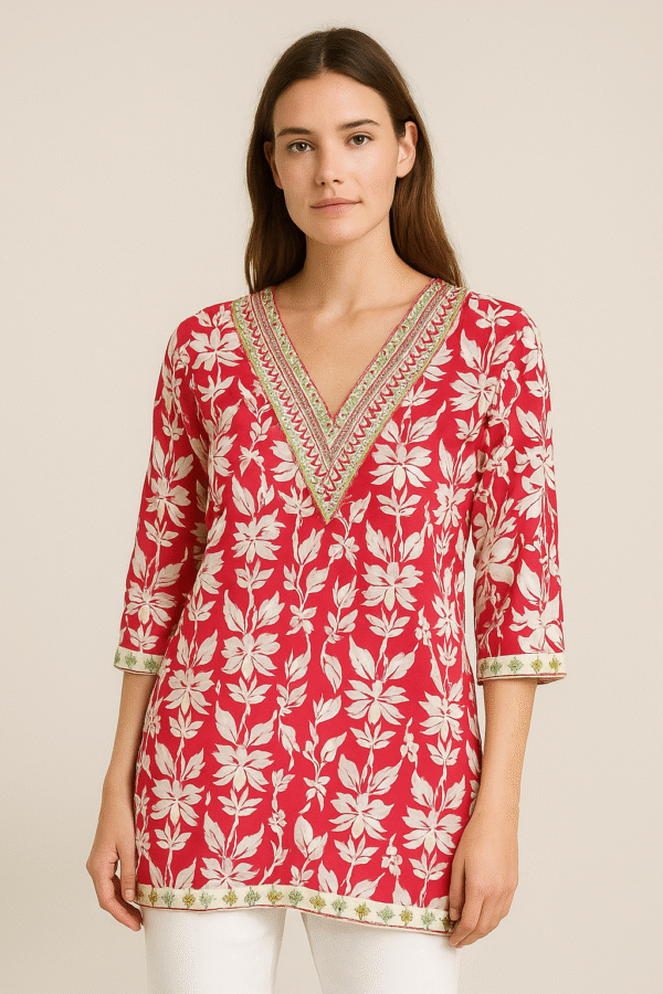 Cotton blend short kurti for women