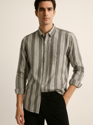 strip line mens shirt cotton blend