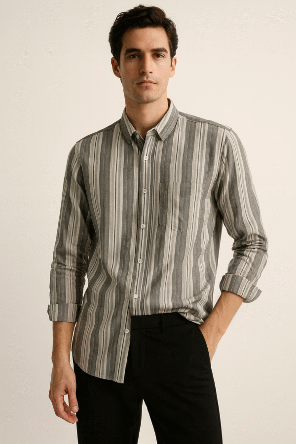 strip line mens shirt cotton blend