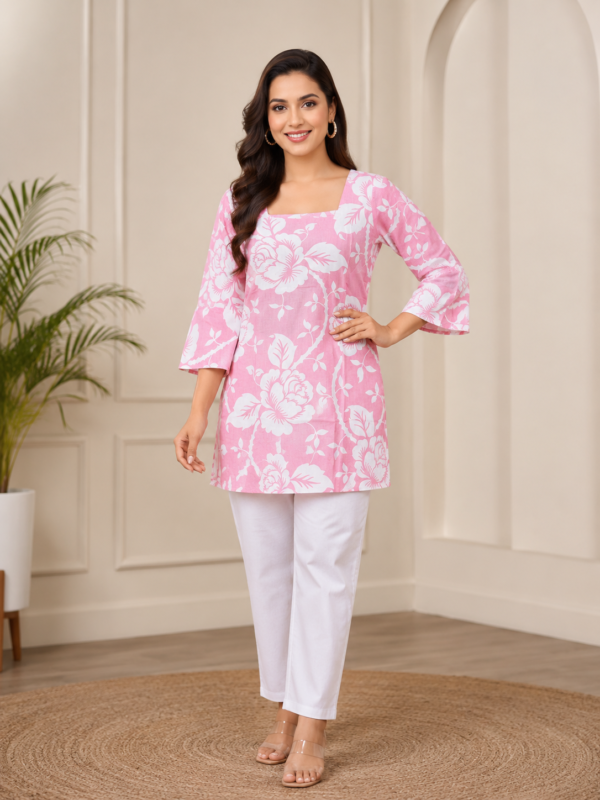 Cotton blend short kurti for girls